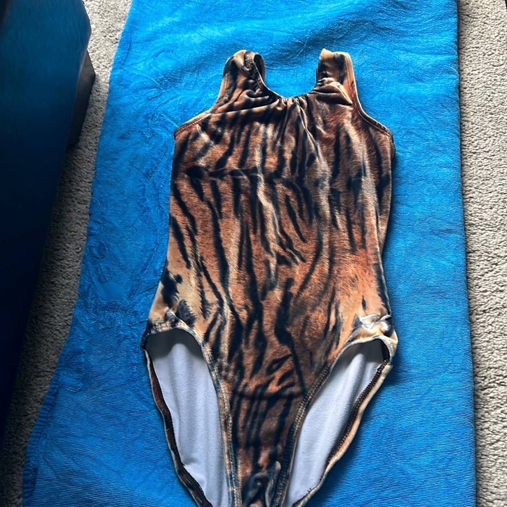 velvet animal print leotard